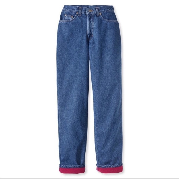 L.L. Bean Denim - LL Bean Original Fit Relaxed Fleece Lined Jeans Denim Women's Size 10 tall